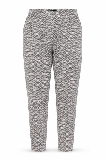 Next Women Grey Pink Geometric Tapered Trousers UK 8