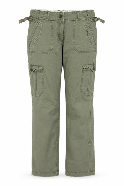 Fat Face Women Green UK 8 Cargo Straight Leg Cotton Trousers