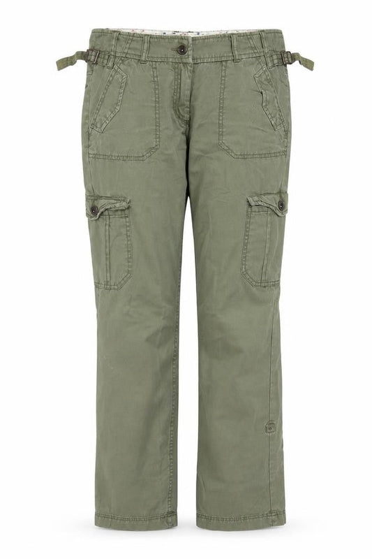 Fat Face Women Green UK 8 Cargo Straight Leg Cotton Trousers