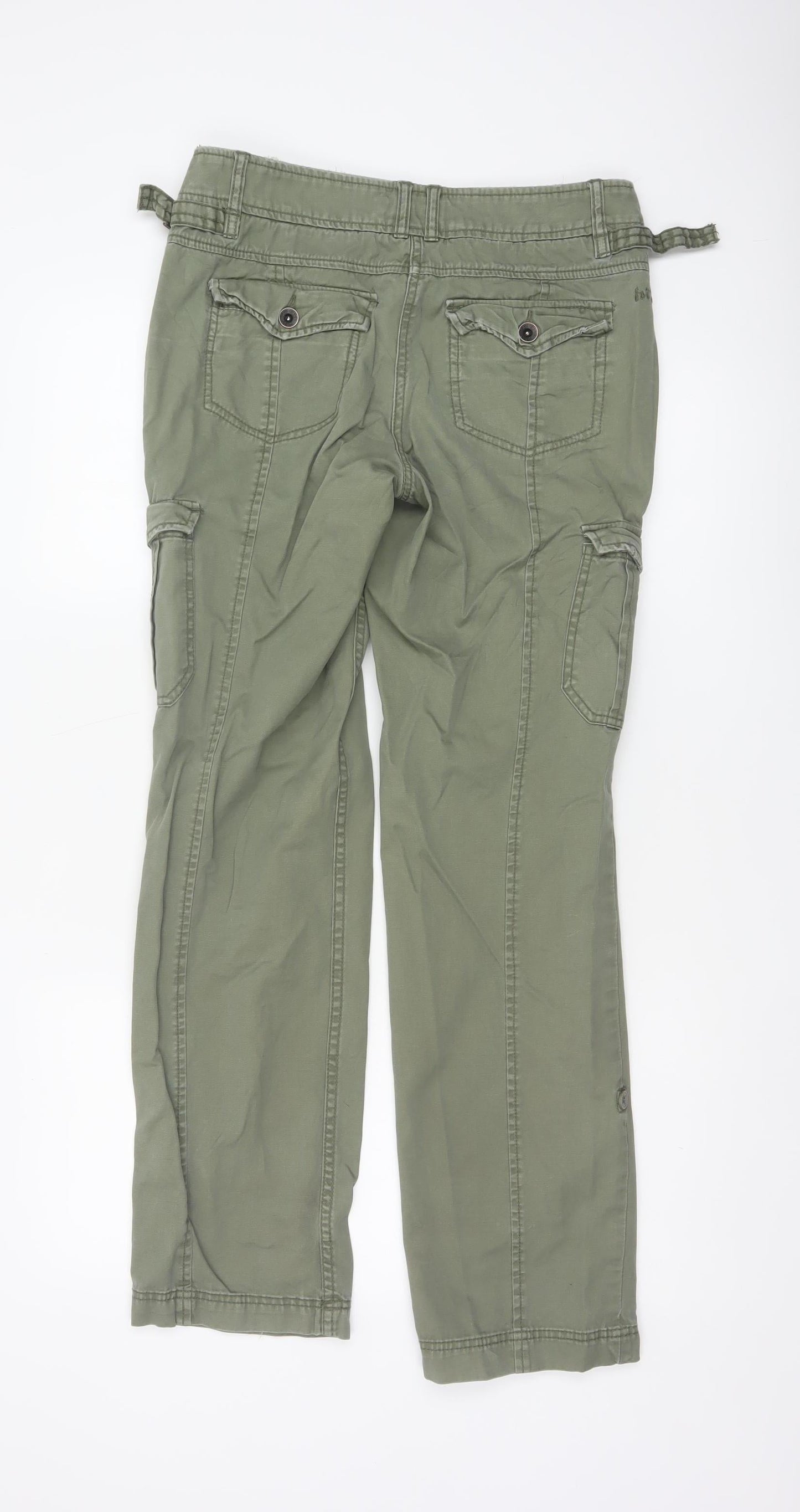Fat Face Women Green UK 8 Cargo Straight Leg Cotton Trousers