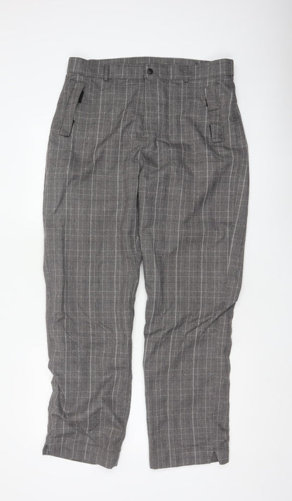 PING Collection Men's Grey Plaid W34 L31 Straight Golf Trousers