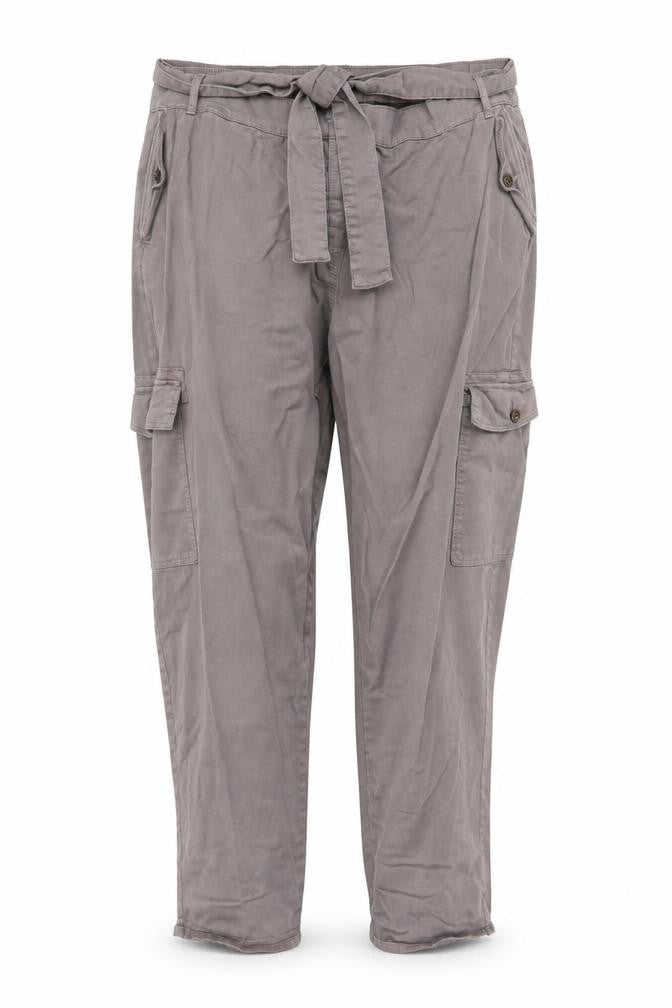 Marks & Spencer Women’s Grey Size 24 Long Cargo Tapered Belted Trousers