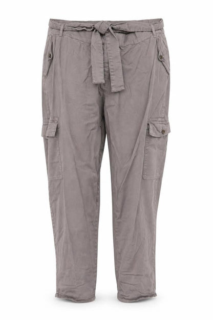 Marks & Spencer Women’s Grey Size 24 Long Cargo Tapered Belted Trousers