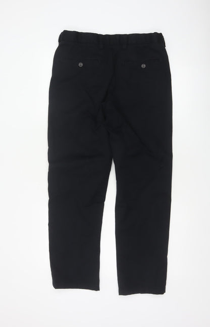 Marks and Spencer Men Black 32/29 Regular Fit Stretch Chino Trousers