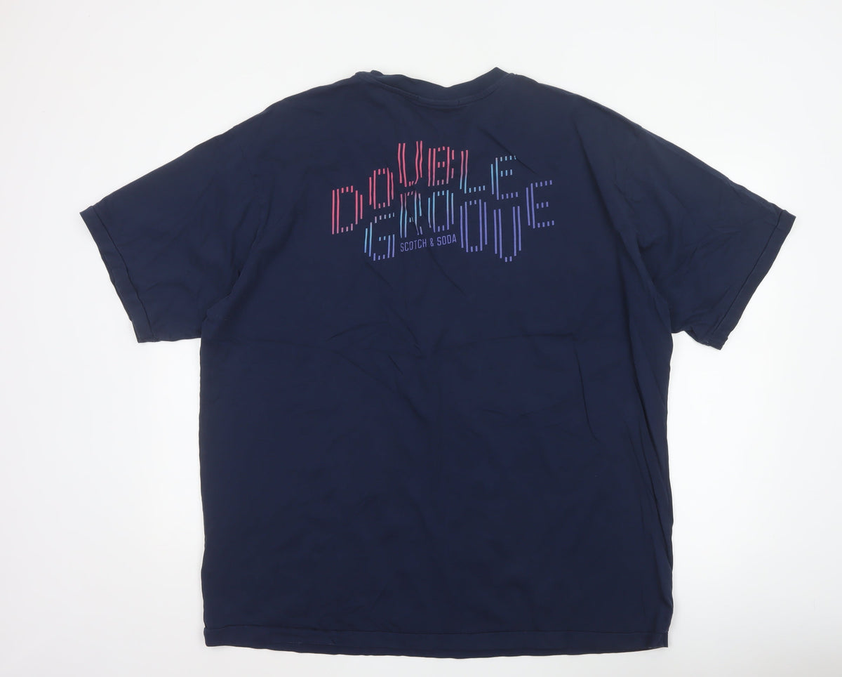 Scotch & Soda Men’s Navy 3XL Dance All Night Graphic T-Shirt