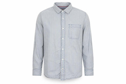 Fat Face Men's Blue White Striped L Long Sleeve Button-Up Shirt