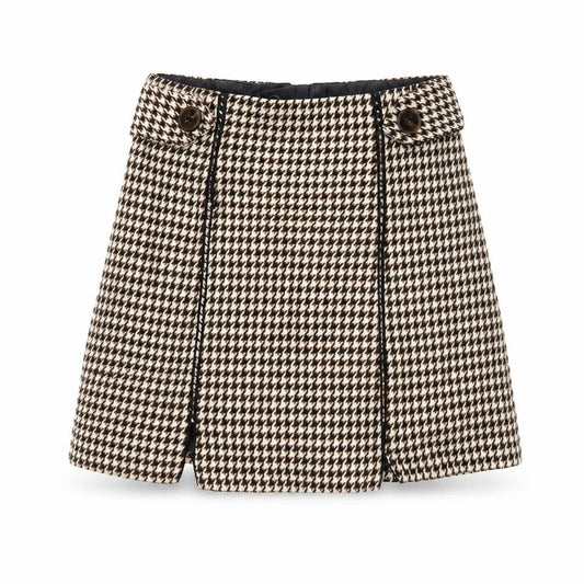 Topshop Women’s Multicoloured Check Tweed Skort Petite UK 8 High Rise