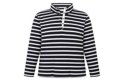 Sportscraft Women Blue White Striped 2XL Cotton Long Sleeve Polo Top