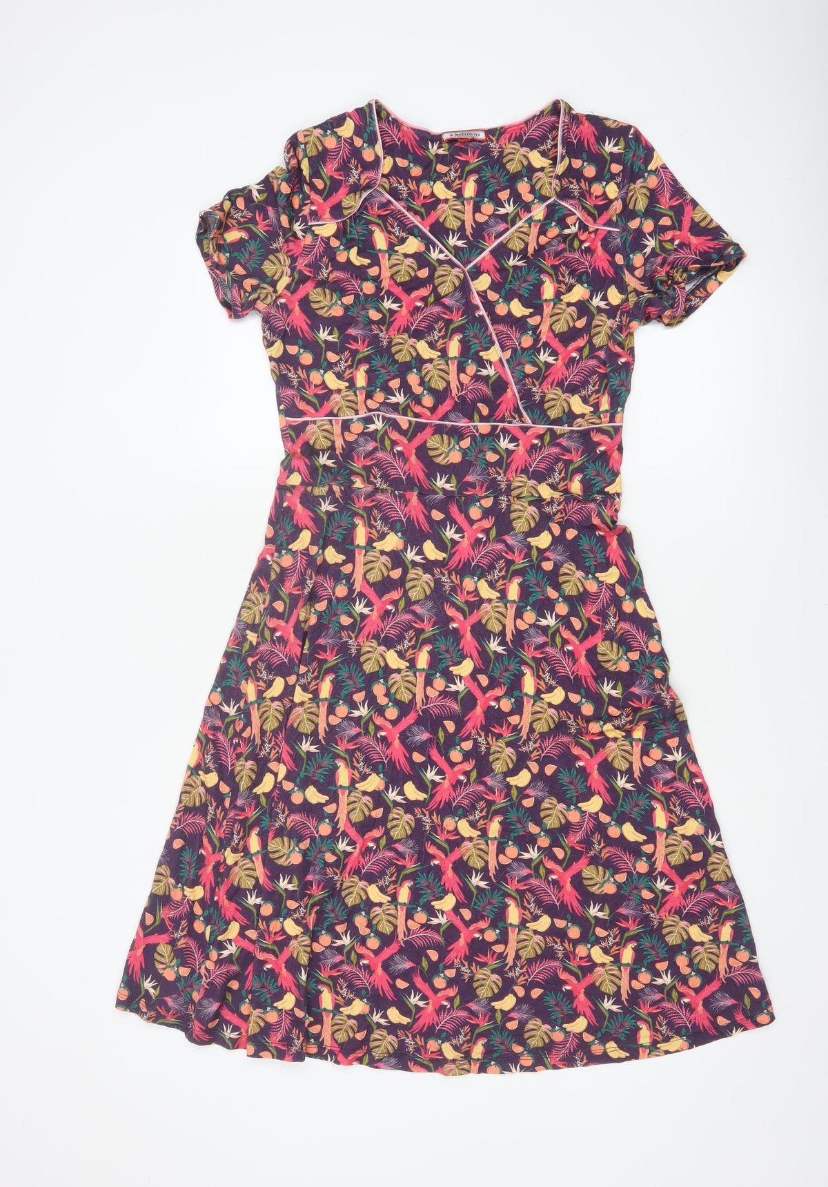 Additional front view of Joe Browns Women's Multicoloured UK 10 Fit & Flare Tropical Dress