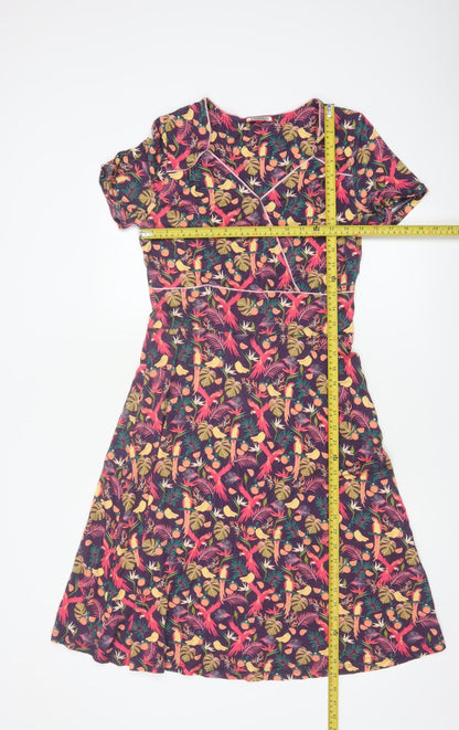 Back view of Joe Browns Women's Multicoloured UK 10 Fit & Flare Tropical Dress