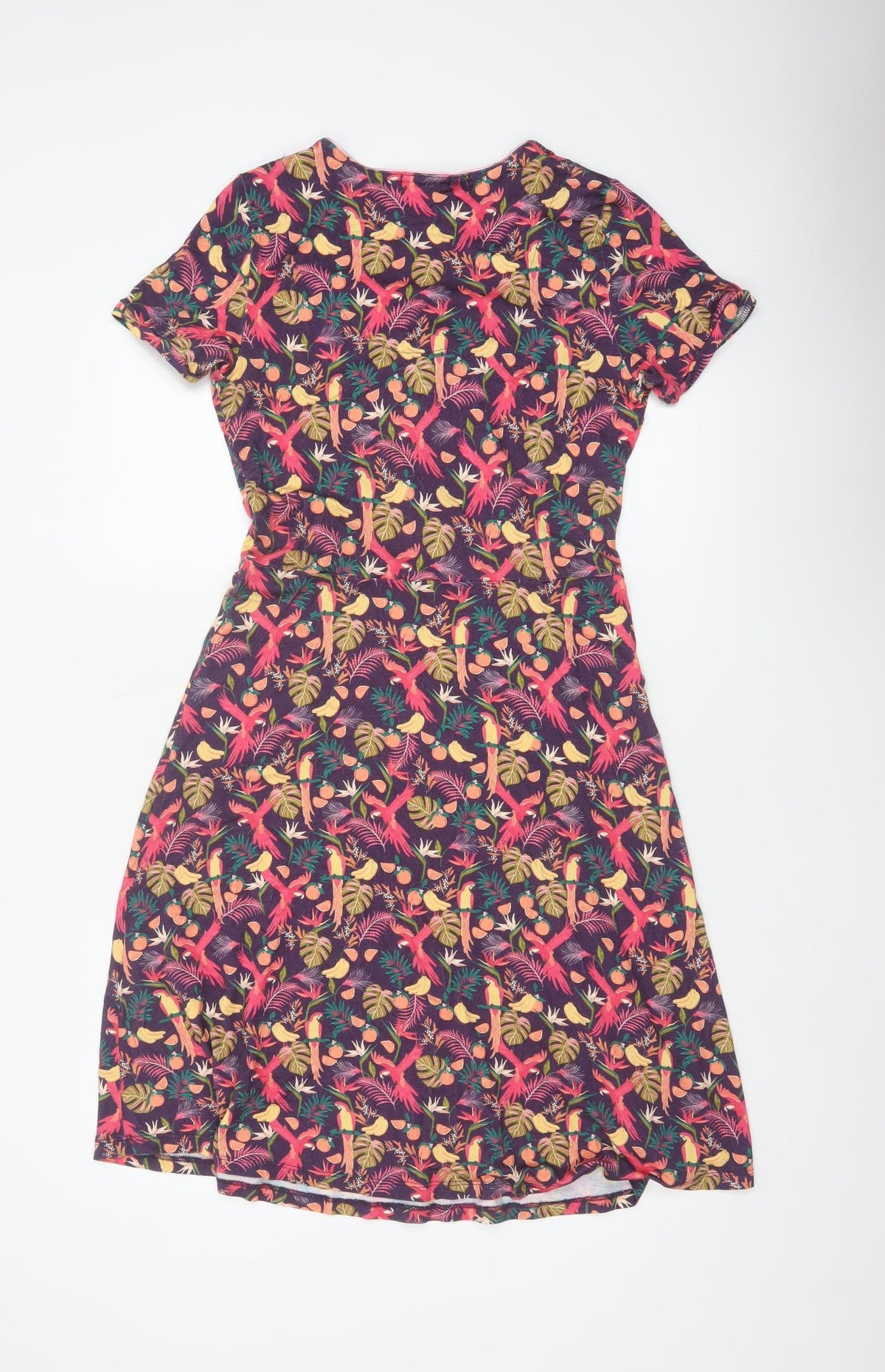 Close-up detail of Joe Browns Women's Multicoloured UK 10 Fit & Flare Tropical Dress