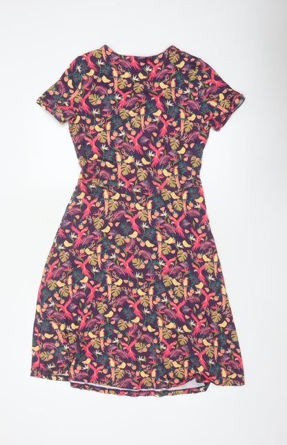 Close-up detail of Joe Browns Women's Multicoloured UK 10 Fit & Flare Tropical Dress