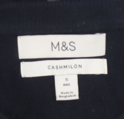 Marks & Spencer Men’s Blue S Cashmilon Crew Neck Pullover Jumper