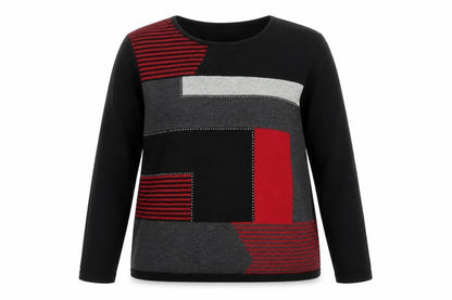 Alexara Women’s Multicoloured Geometric Knit Pullover Jumper L