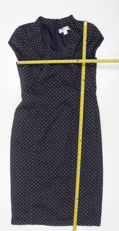 Singh Madan Women’s Blue Polka Dot UK 12 Midi Pencil Dress