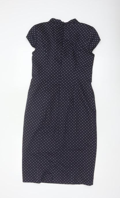 Singh Madan Women’s Blue Polka Dot UK 12 Midi Pencil Dress