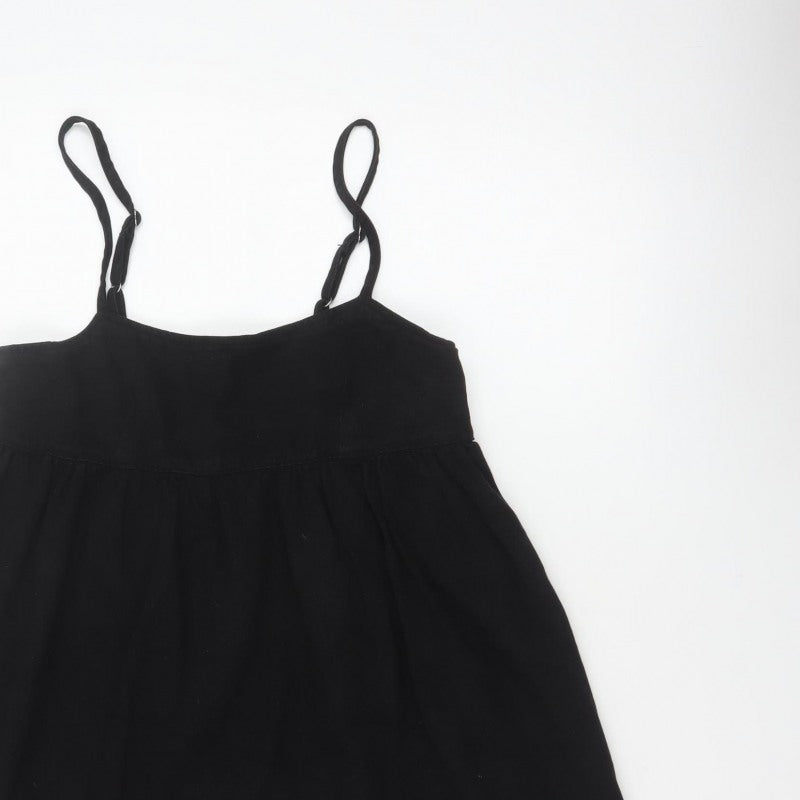 ASOS DESIGN Women Black UK 8 Adjustable Strap Camisole Tank Top