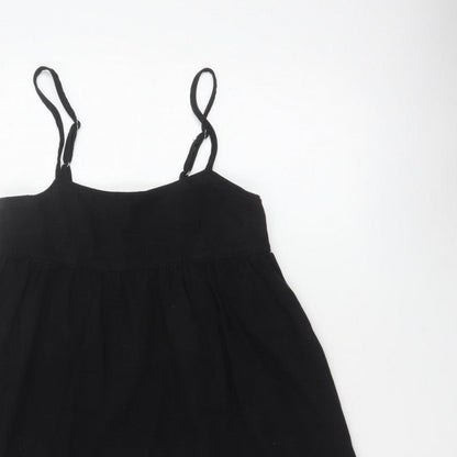 ASOS DESIGN Women Black UK 8 Adjustable Strap Camisole Tank Top