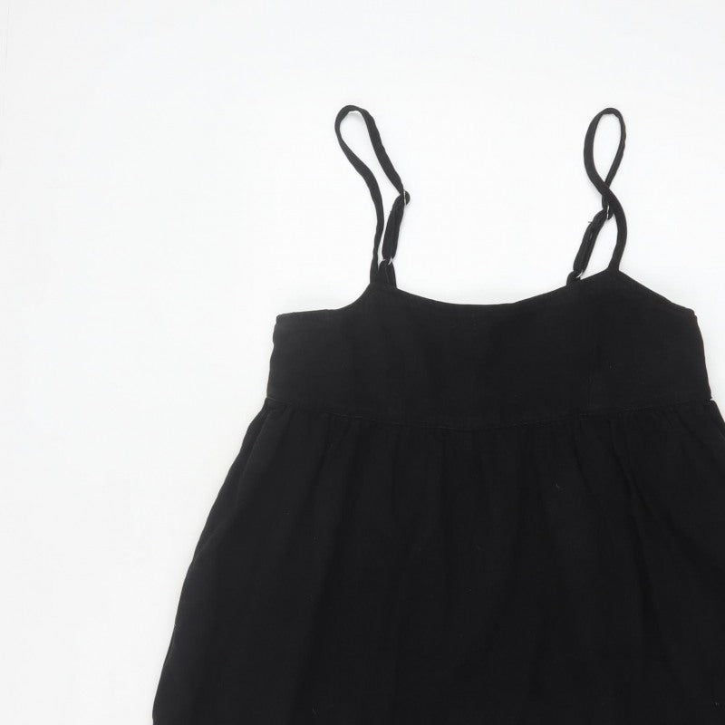ASOS DESIGN Women Black UK 8 Adjustable Strap Camisole Tank Top