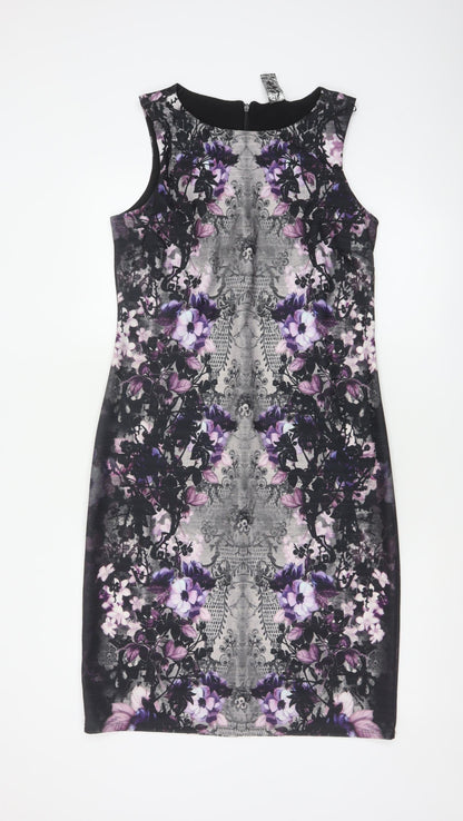 Next Women’s Multicoloured Floral Bodycon Dress UK 14 Sleeveless
