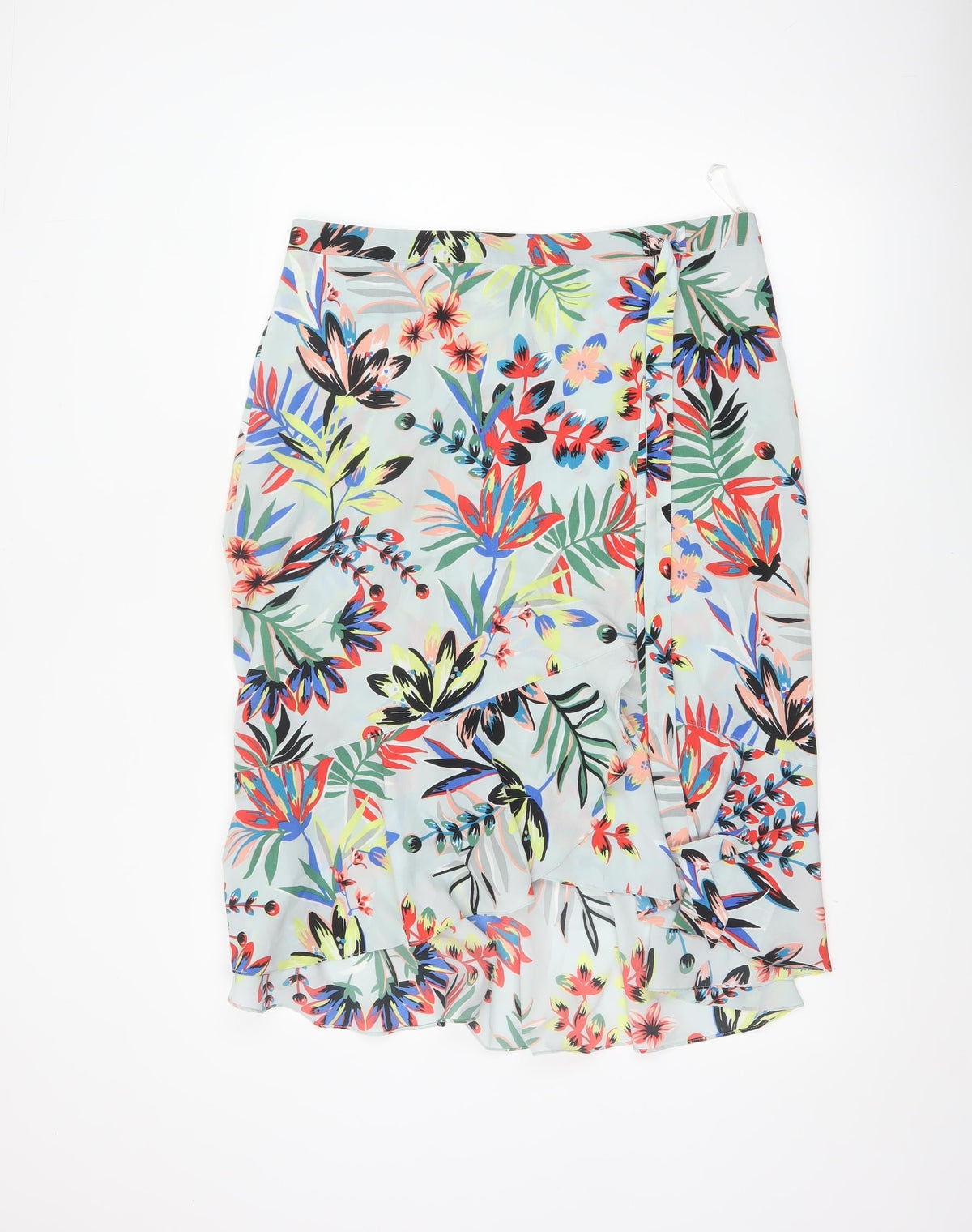 Dorothy Perkins Women’s Multicoloured UK 16 Floral Wrap Midi Skirt