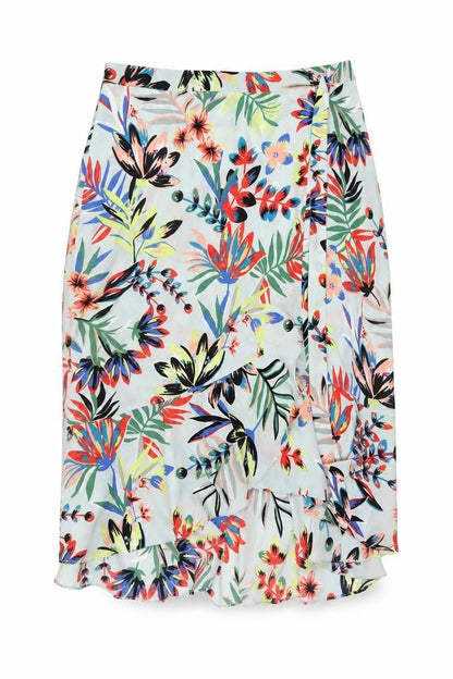 Dorothy Perkins Women’s Multicoloured UK 16 Floral Wrap Midi Skirt