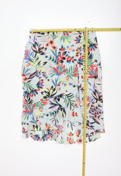 Dorothy Perkins Women’s Multicoloured UK 16 Floral Wrap Midi Skirt