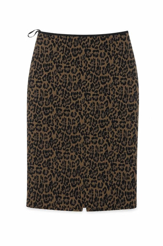 Marks and Spencer Women Brown UK 12 Leopard Print Pencil Midi Skirt
