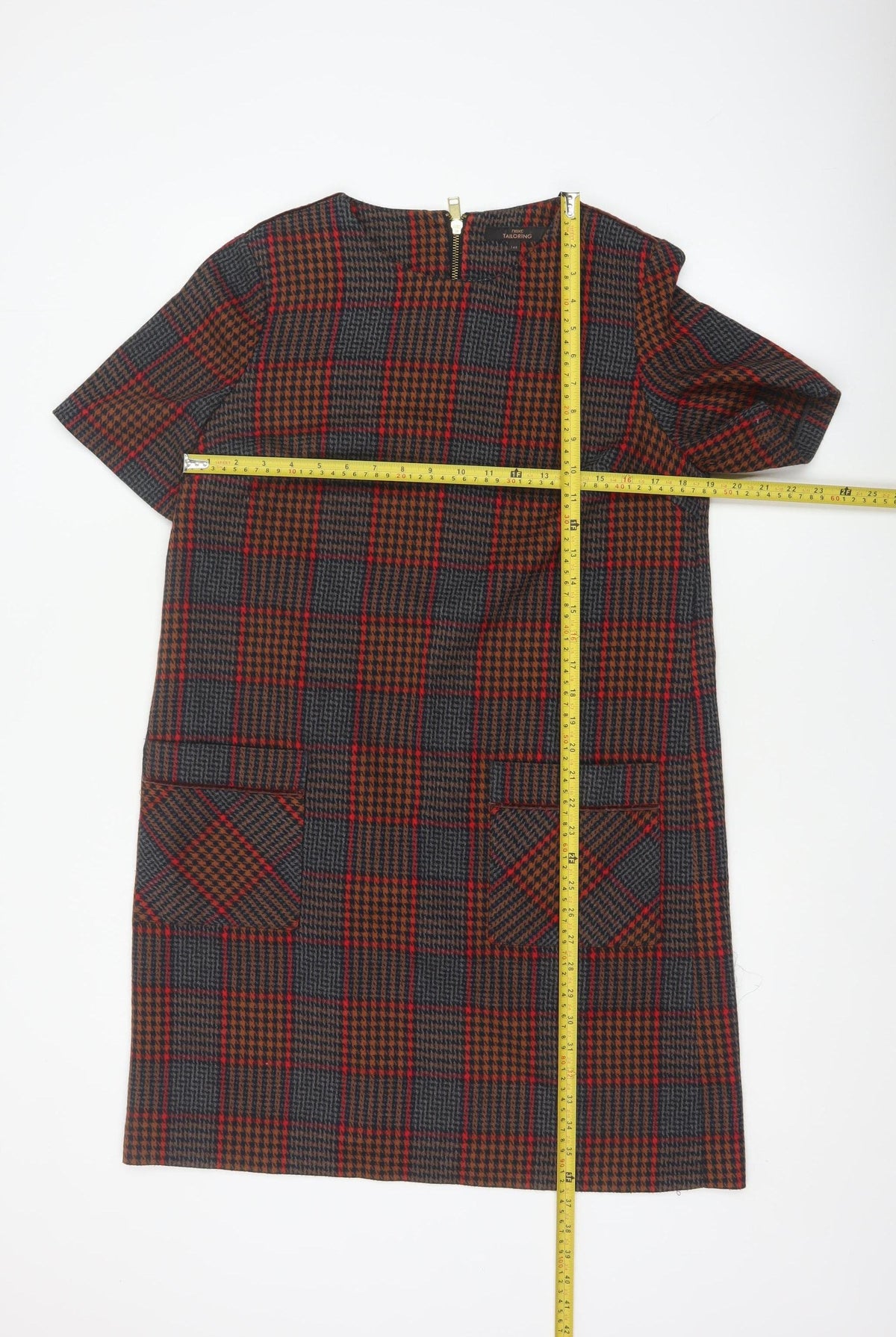 Next Women’s Multicoloured Check Shift Dress UK 14 Short Sleeve Pockets