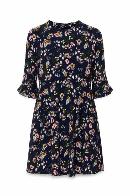 Next Women’s Blue Floral Fit & Flare Knee Length Dress UK 8