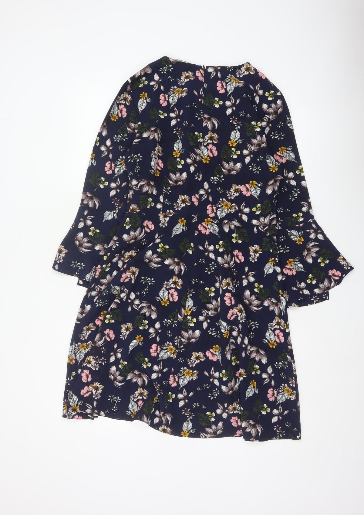Next Women’s Blue Floral Fit & Flare Knee Length Dress UK 8