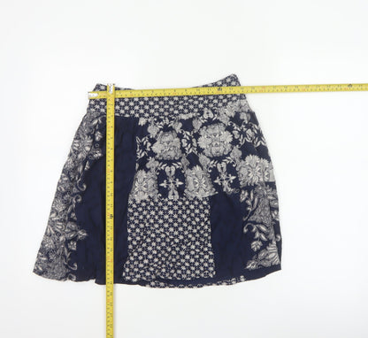 FatFace Women’s Blue Floral A-Line Knee Length Skirt UK 10