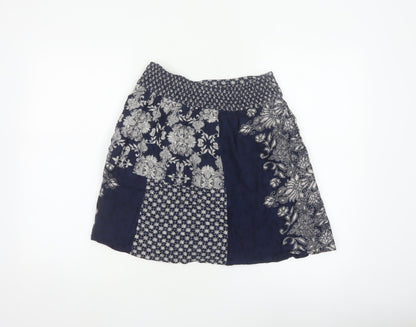 FatFace Women’s Blue Floral A-Line Knee Length Skirt UK 10