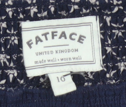 FatFace Women’s Blue Floral A-Line Knee Length Skirt UK 10