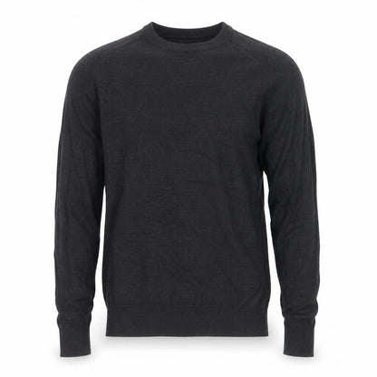 AllSaints Men Black Medium V-Neck Cotton Knit Pullover Jumper Logo
