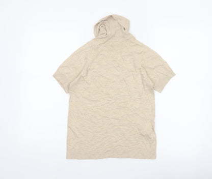 MNG Basics Women Beige S Roll Neck Short Sleeve Knit Jumper