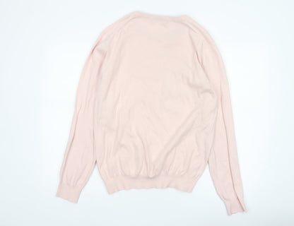 French Connection Men’s Pink M Crew Neck Cotton Knit Pullover Jumper