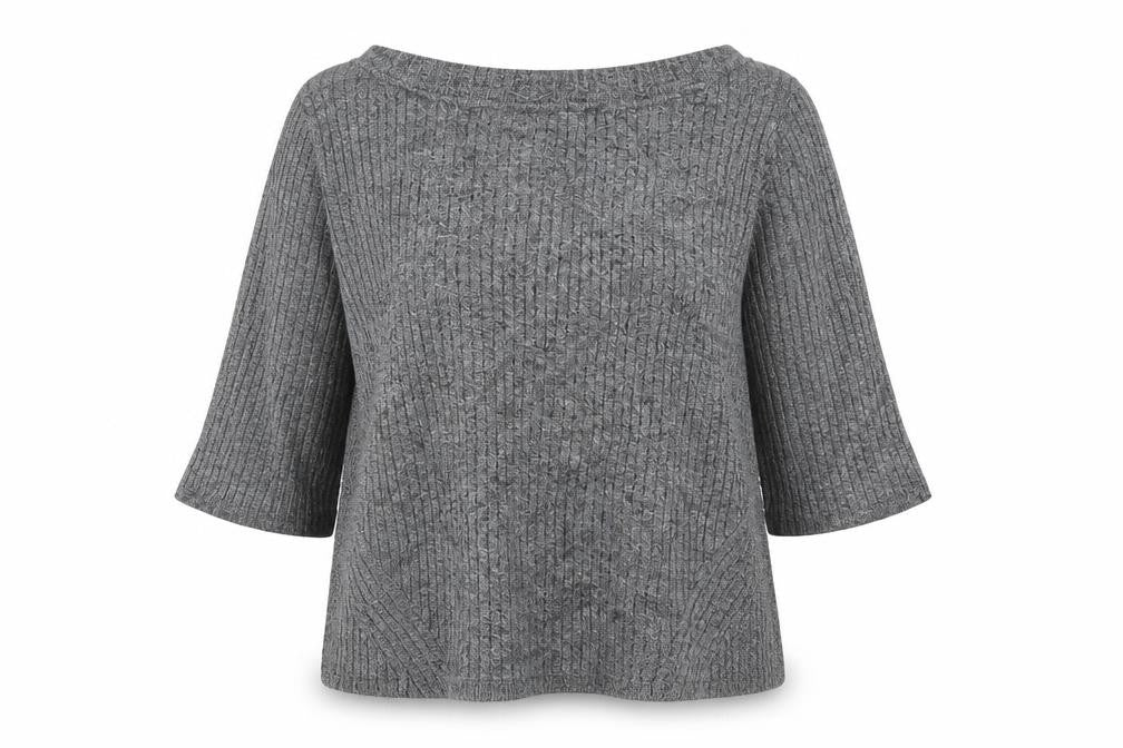 Marks & Spencer Collection Women’s Grey Marl Knit Pullover Jumper UK 14 3/4 Sleeve