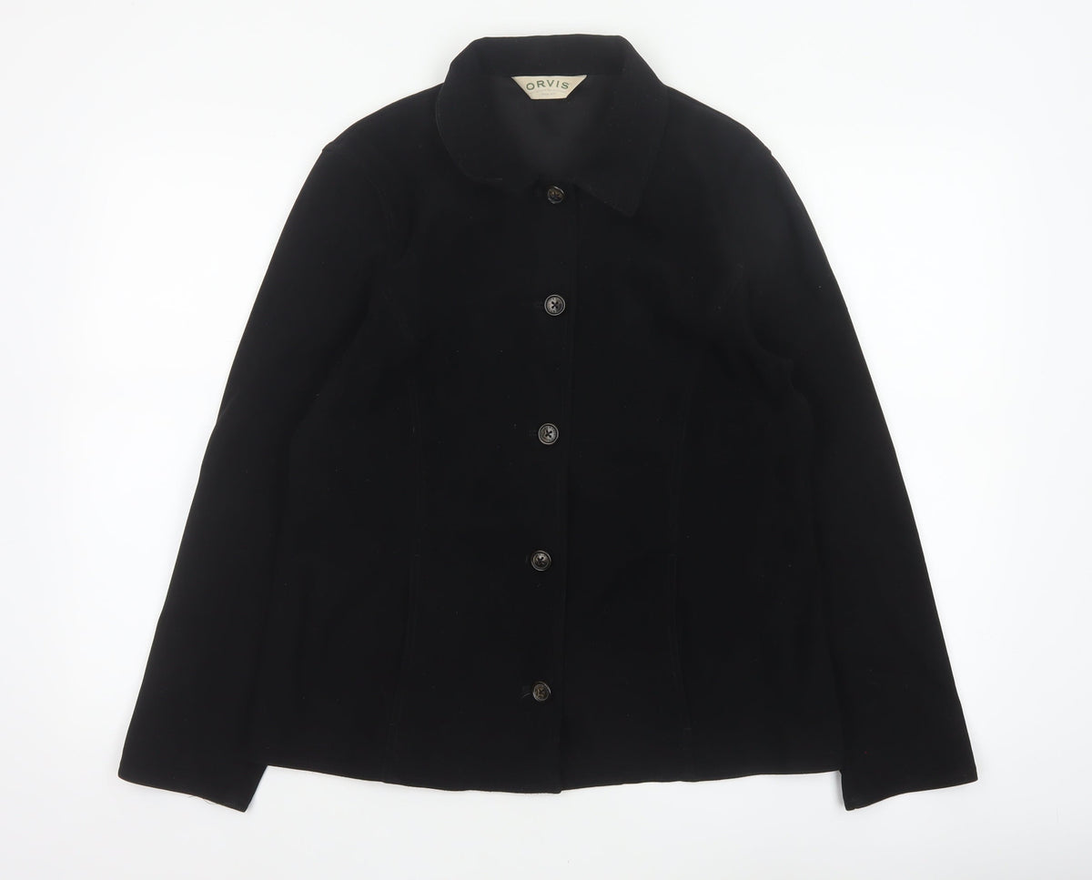 Orvis Women’s Black Small Button Front Collared Basic Jacket