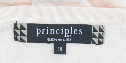 Principles Women Pink Size 18 Button Knit Cardigan with Pockets