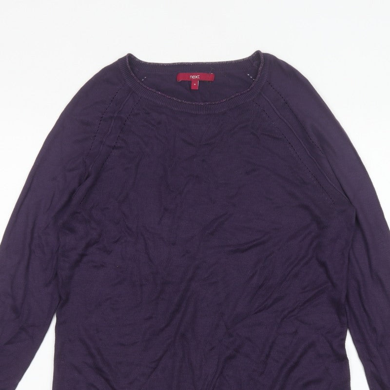 Next Women’s Purple Size 14 Crew Neck Raglan Knit Jumper