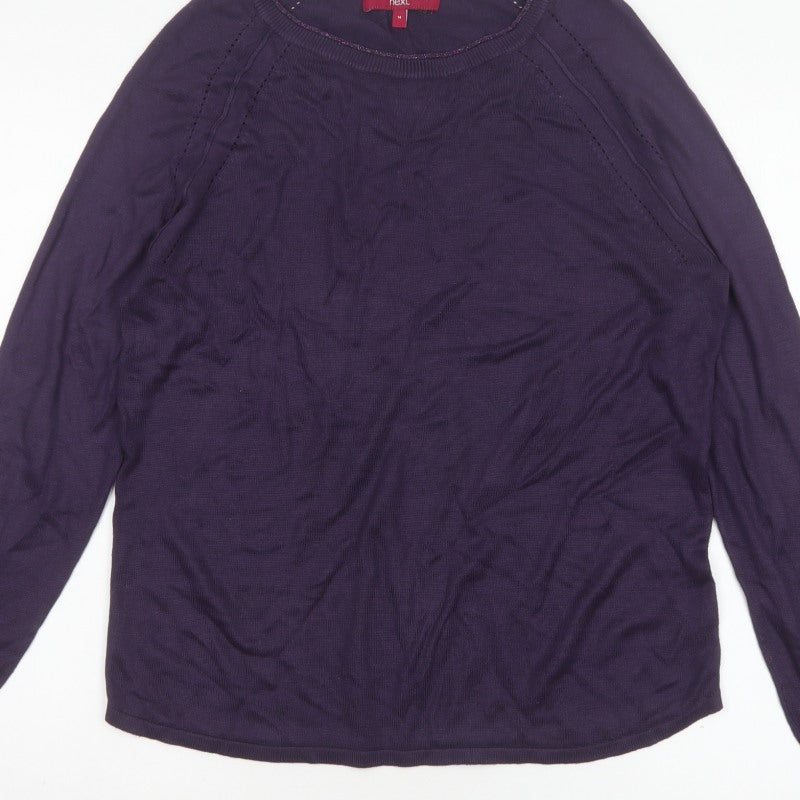 Next Women’s Purple Size 14 Crew Neck Raglan Knit Jumper
