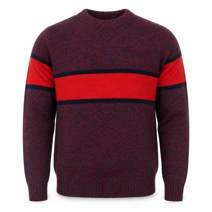 Pinnacle Men's Multicoloured S Striped Crew Neck Vintage Pullover Jumper