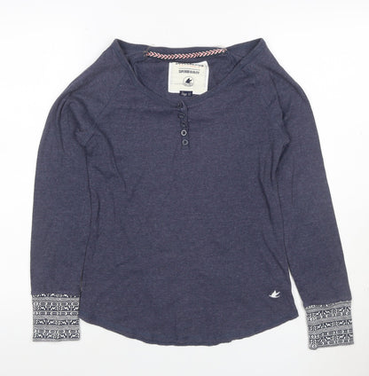 SoulCal & Co Women’s Blue Size 12 Henley Jersey Long Sleeve T-Shirt
