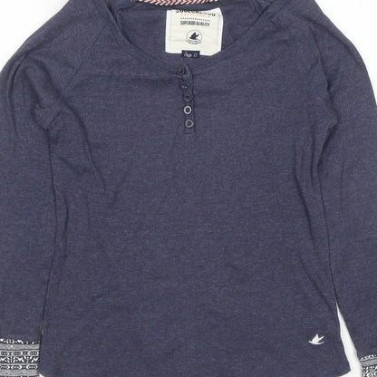 SoulCal & Co Women’s Blue Size 12 Henley Jersey Long Sleeve T-Shirt