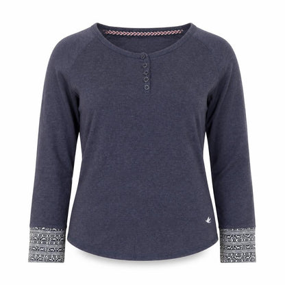 SoulCal & Co Women’s Blue Size 12 Henley Jersey Long Sleeve T-Shirt