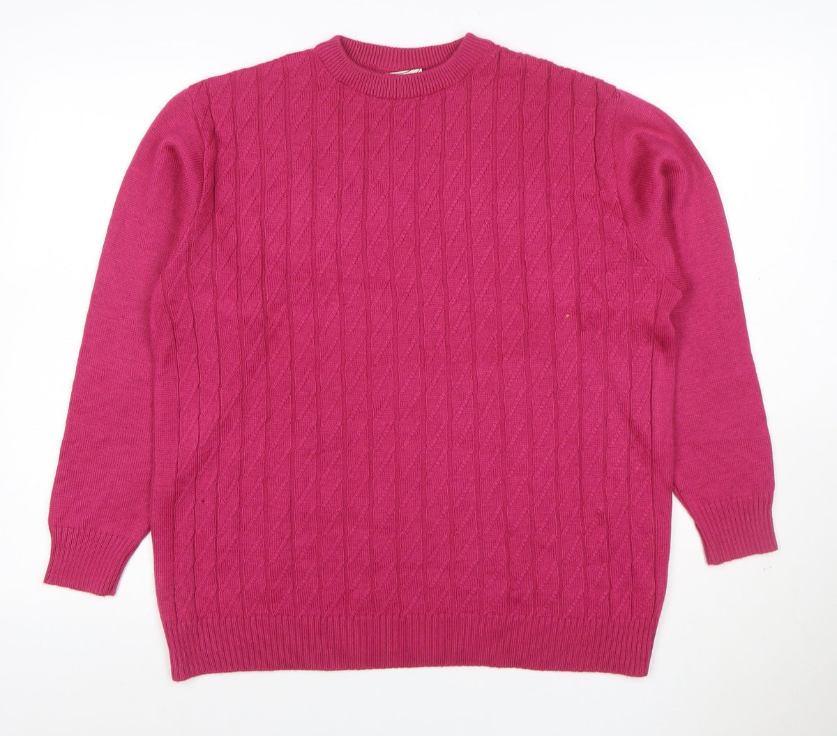 Where Australia Women’s Pink L Cable Knit Wool Blend Jumper