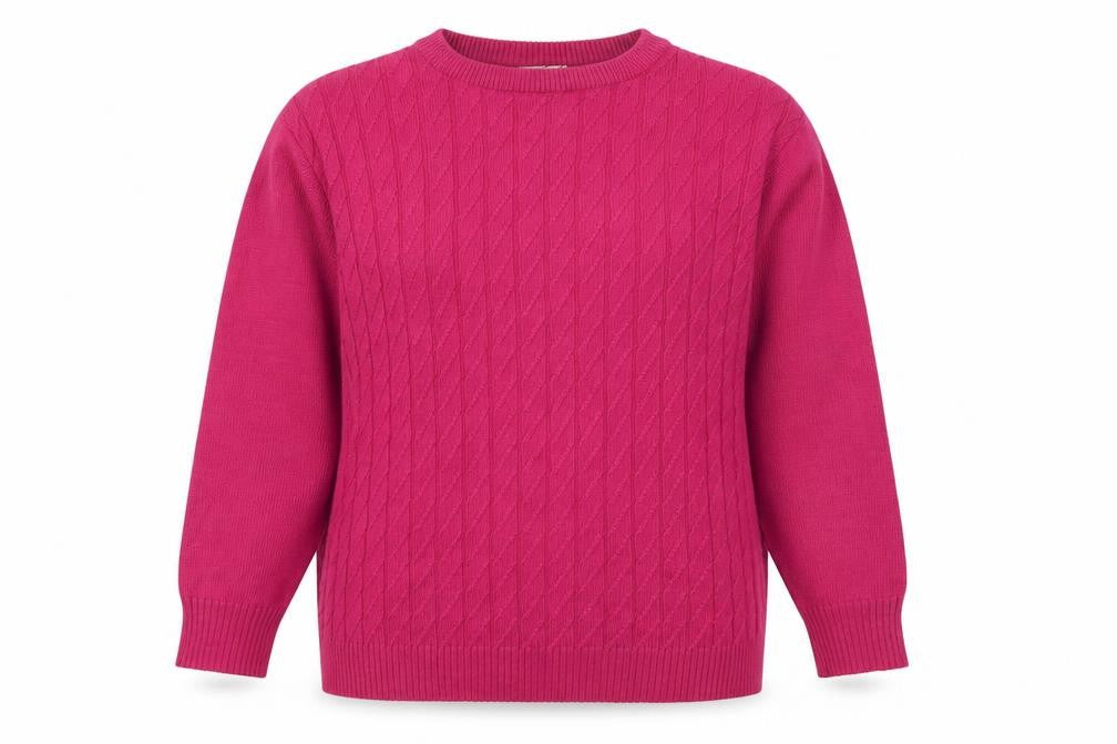 Where Australia Women’s Pink L Cable Knit Wool Blend Jumper