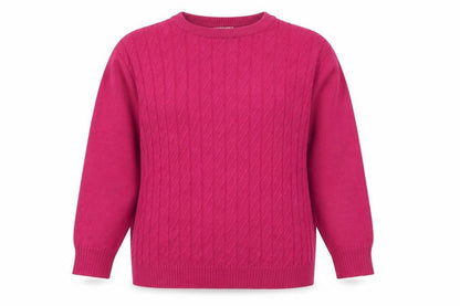 Where Australia Women’s Pink L Cable Knit Wool Blend Jumper