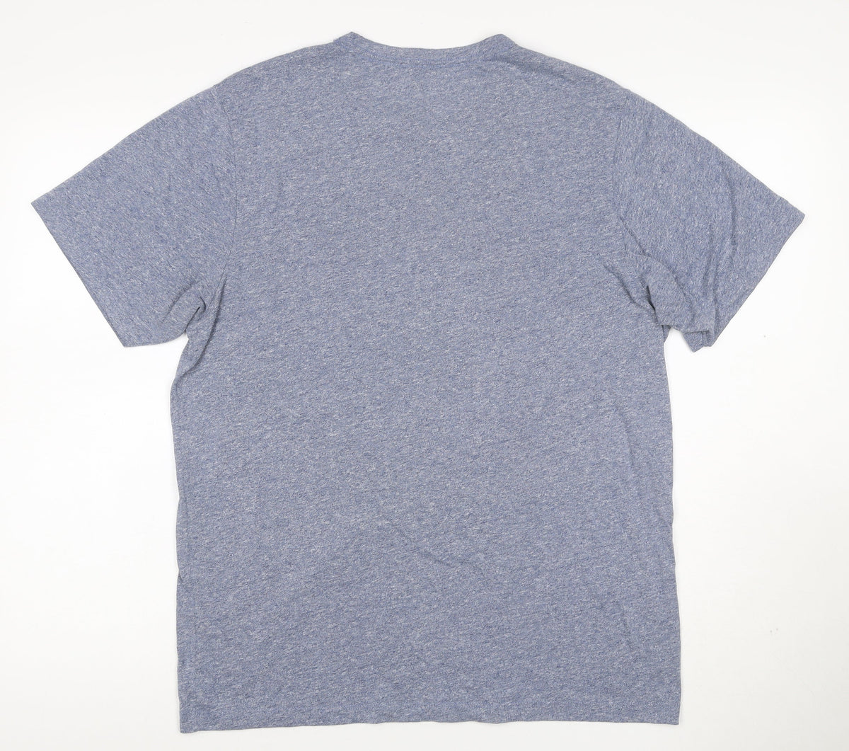 Pull&Bear Men's Blue Marl Pocket Crew Neck Short Sleeve T-Shirt M